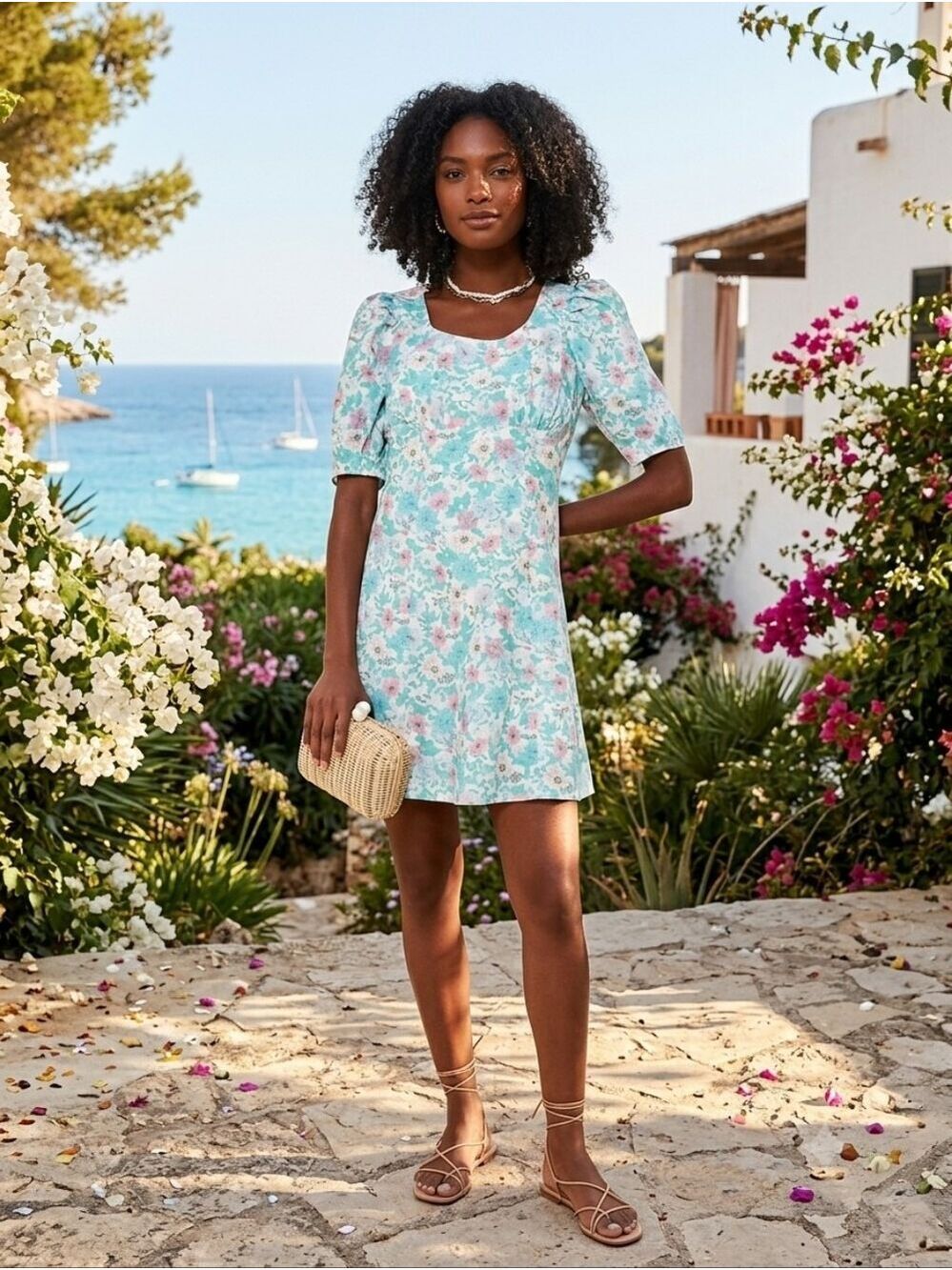 Tuckernuck Hyacinth House Womens Sallie Dress Puff Sleeve Floral Romantic XL